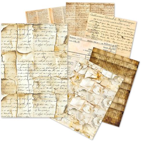 Ciao Bella - Seidenpapier - Decopatch Papier "Vintage Manuscript" Tissue Paper A5 - 24 Bogen