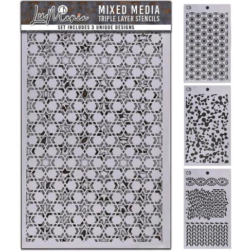 Ciao Bella - Schablone 5x8 Inch - Mixed Media Triple Layer Stencils Set "#001"