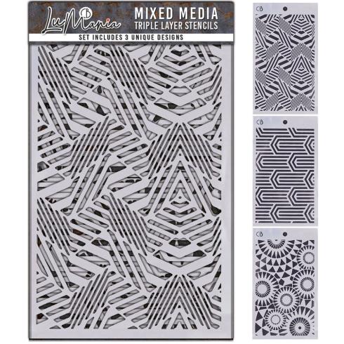 Ciao Bella - Schablone 5x8 Inch - Mixed Media Triple Layer Stencils Set "#003"