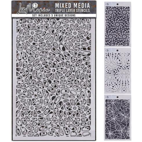Ciao Bella - Schablone 5x8 Inch - Mixed Media Triple Layer Stencils Set "#004"