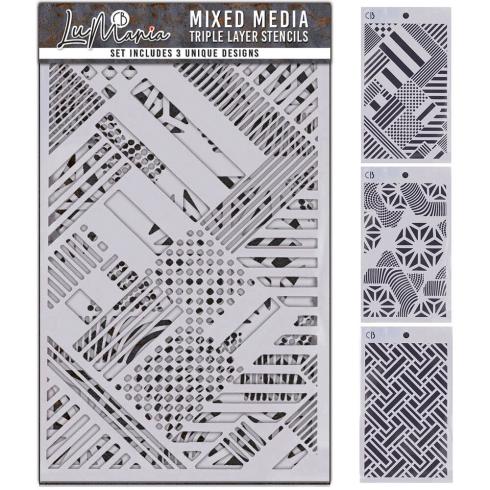Ciao Bella - Schablone 5x8 Inch - Mixed Media Triple Layer Stencils Set "#005"