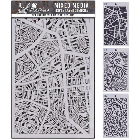 Ciao Bella - Schablone 5x8 Inch - Mixed Media Triple Layer Stencils Set "#006"