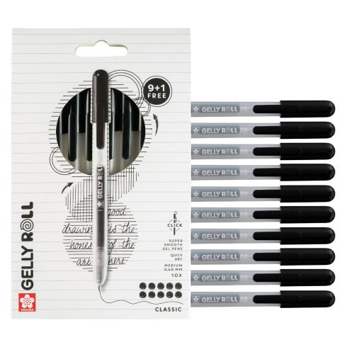 Sakura - Gelstift - Classic Set "Black" Gelly Roll Pen Retractable