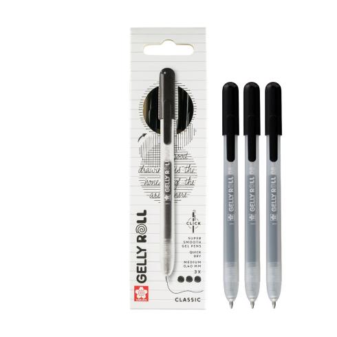 Sakura - Gelstift - Classic Set "Black" Gelly Roll Pen Retractable