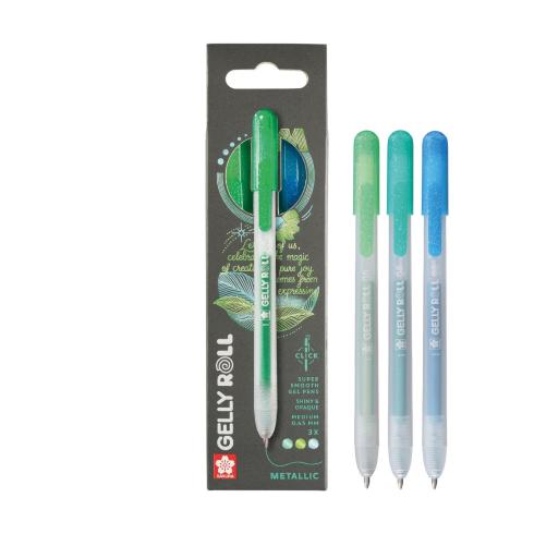 Sakura - Gelstift - Metallic Set "Emerald Green Blue" Gelly Roll Pen Retractable
