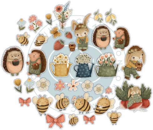 Craft Consortium - Stanzteile "Amongst the Hedgerow" Chipboard Ephemera