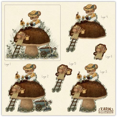 Craft Consortium - 3D Decoupage Set "Amongst the Hedgerow" 18 Bogen