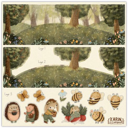 Craft Consortium - 3D Decoupage Set "Amongst the Hedgerow" 18 Bogen