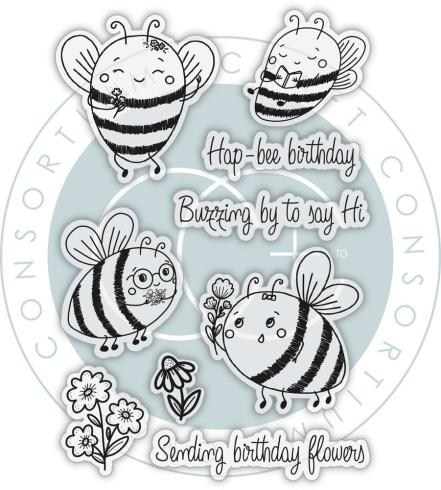 Craft Consortium - Stempelset "Buzzing" Clear Stamps