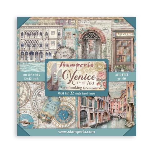 Stamperia - Designpapier "Venice City of Art" Maxi Paper Pack 12x12 Inch - 10 Bogen