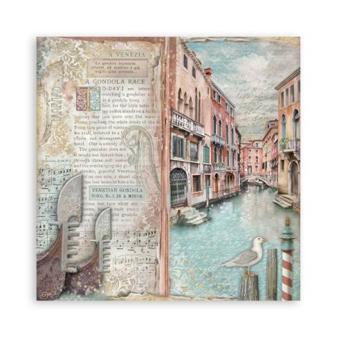 Stamperia - Designpapier "Venice City of Art" Maxi Paper Pack 8x8 Inch - 22 Bogen