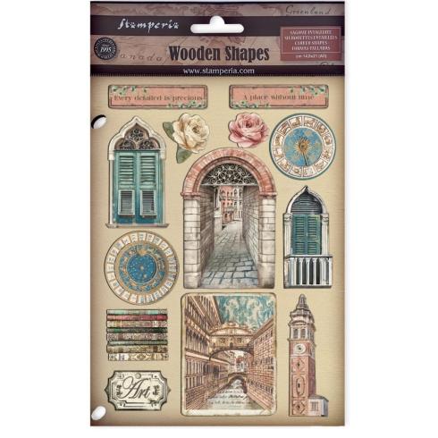 Stamperia - Holzteile A5 "Venice City of Art" Wooden Shapes