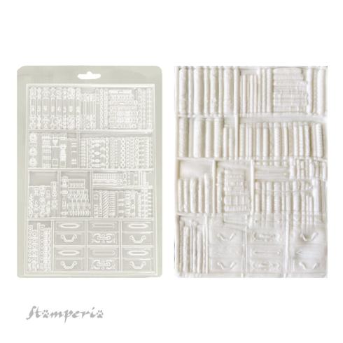 Stamperia - Gießform A5 "Books" Soft Mould 