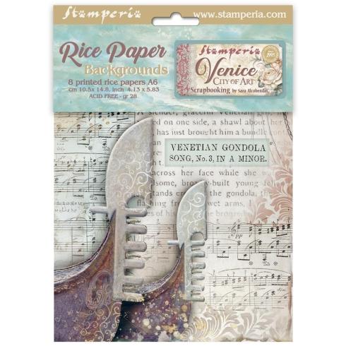 Stamperia - Decopatch Papier "Backgrounds" Decoupage A6 - 8 Bogen  