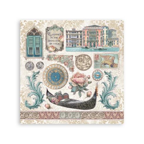 Stamperia - Aufkleber "Silent Sea" Sticker 16,5x16,5cm - 4 Bogen