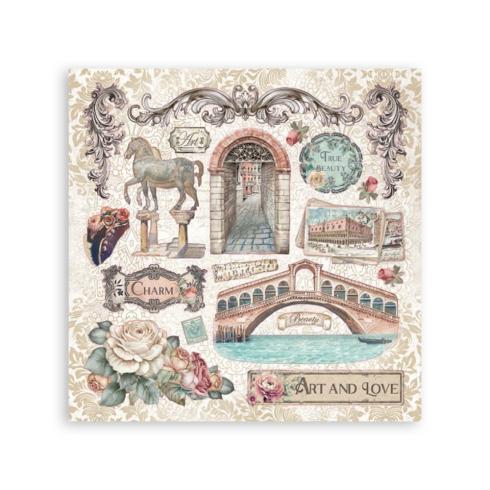 Stamperia - Aufkleber "Silent Sea" Sticker 16,5x16,5cm - 4 Bogen