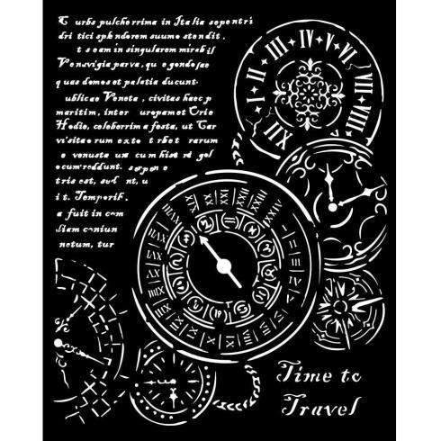 Stamperia - Schablone 20x25cm "Time to Travel" Stencil