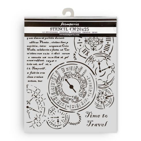 Stamperia - Schablone 20x25cm "Time to Travel" Stencil