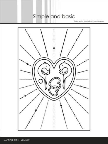 Simple and Basic - Stanzschablone 10x14,3cm "Heart Rays" Dies
