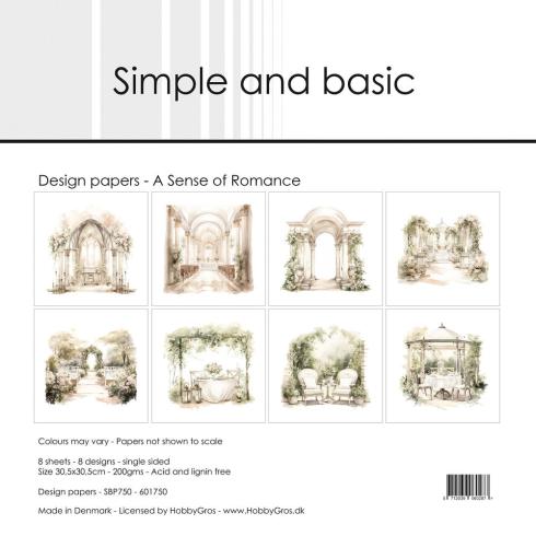 Simple and Basic - Designpapier "A Sense of Romance" Paper Pack 12x12 Inch - 8 Bogen 