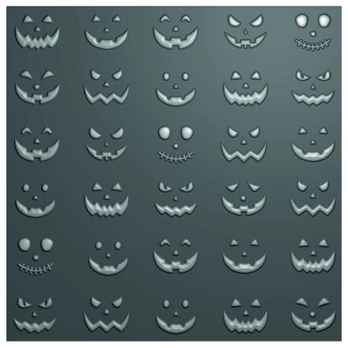 Vaessen Creative - Prägefolder "Kürbis Gesichter" Embossingfolder