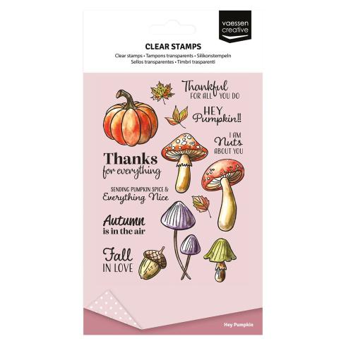 Vaessen Creative - Stempelset "Hey Kürbis" Clear Stamps