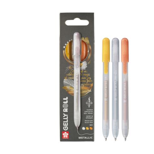 Sakura - Gelstift - Metallic Set "Gold Silver Copper" Gelly Roll Pen Retractable