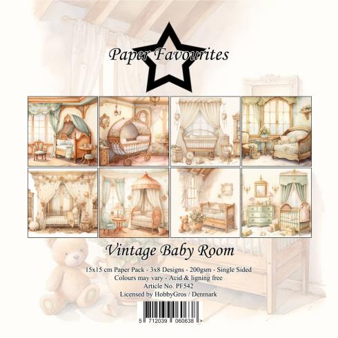 Paper Favourites - Designpapier "Vintage Baby Room" Paper Pack 6x6 Inch - 24 Bogen