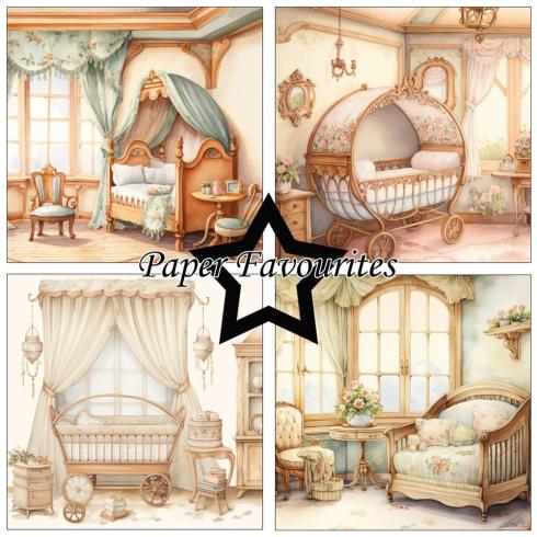 Paper Favourites - Designpapier "Vintage Baby Room" Paper Pack 6x6 Inch - 24 Bogen