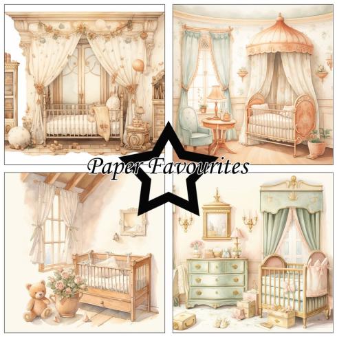Paper Favourites - Designpapier "Vintage Baby Room" Paper Pack 6x6 Inch - 24 Bogen