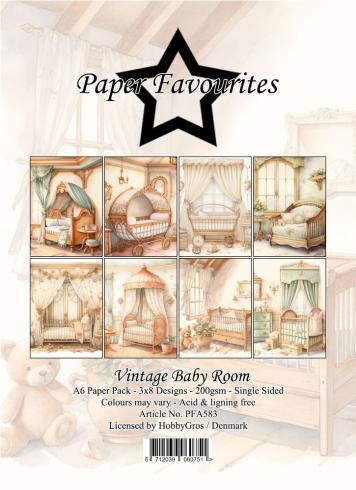 Paper Favourites - Designpapier "Vintage Baby Room" Paper Pack A6 - 24 Bogen