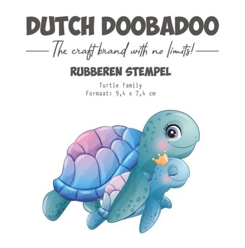 Dutch Doobadoo - Gummistempel "Turtle Family" Rubber Stamp 9,4x7,4cm