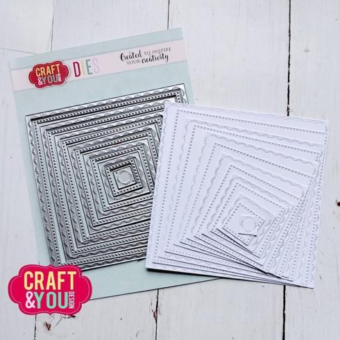 Craft & You Design - Stanzschablone "Square Decorative Stiches" Dies