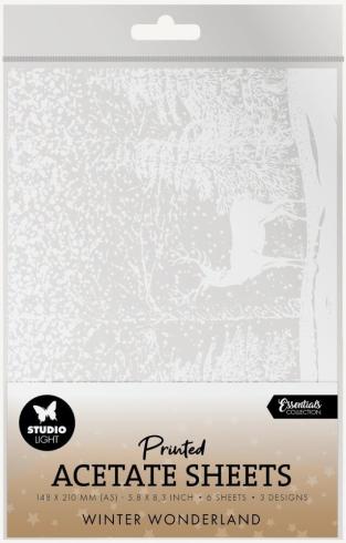 Studio Light - Pergamentpapier "Winter Wonderland" Vellum 8x8 Inch ( 20,3x20,3 cm ) - 6 Bogen