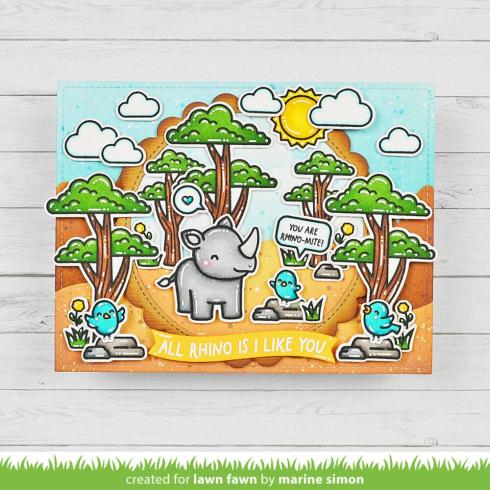 Lawn Fawn - Stempelset "Rhino-mite!" Clear Stamp