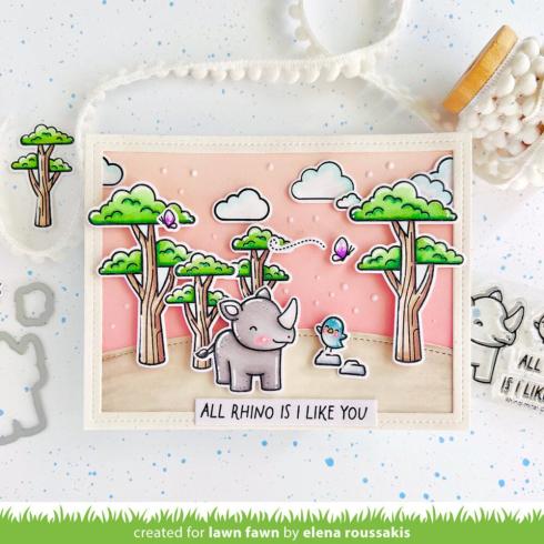 Lawn Fawn - Stempelset "Rhino-mite!" Clear Stamp