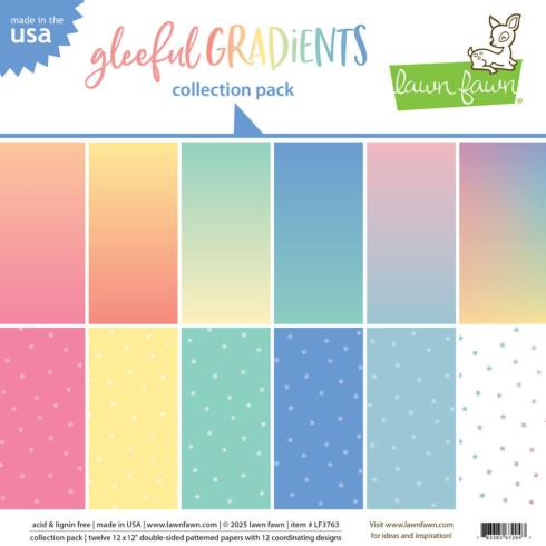 Lawn Fawn - Designpapier Gleeful Gradients" Paper Pad 12x12 Inch - 12 Bogen