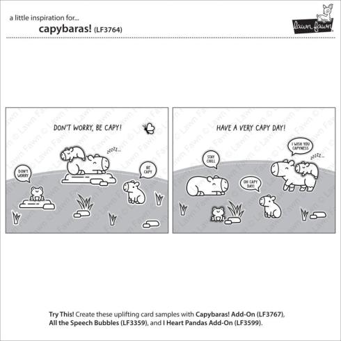Lawn Fawn - Stempelset "Capybaras!" Clear Stamps