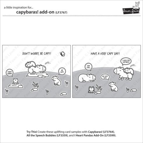 Lawn Fawn - Stempelset "Capybaras!" Clear Stamp Add-On