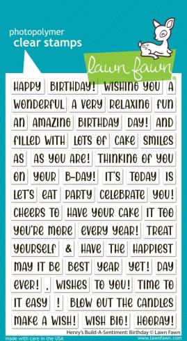 Lawn Fawn - Stempelset "Henry's Build-A-Sentiment Birthday" Clear Stamps