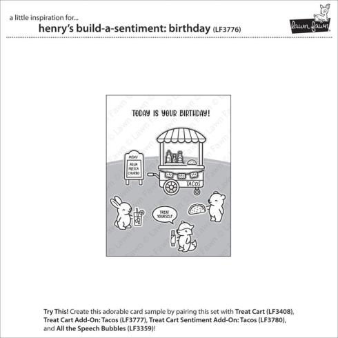 Lawn Fawn - Stempelset "Henry's Build-A-Sentiment Birthday" Clear Stamps