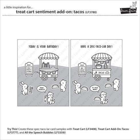 Lawn Fawn - Stempelset "Treat Cart Sentiment" Clear Stamp Add-On