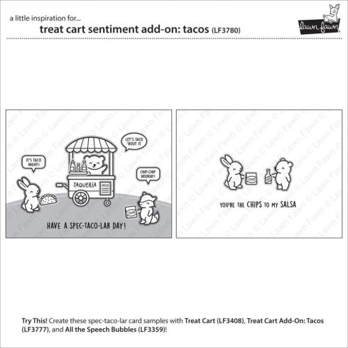 Lawn Fawn - Stempelset "Treat Cart Sentiment" Clear Stamp Add-On