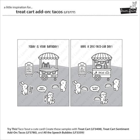 Lawn Fawn - Stempelset "Treat Cart" Clear Stamp Add-On