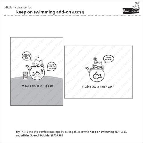 Lawn Fawn - Stempelset "Keep on Swimming" Clear Stamp Add-On