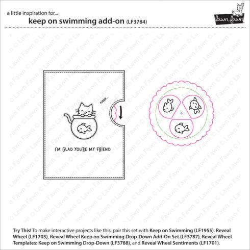 Lawn Fawn - Stempelset "Keep on Swimming" Clear Stamp Add-On
