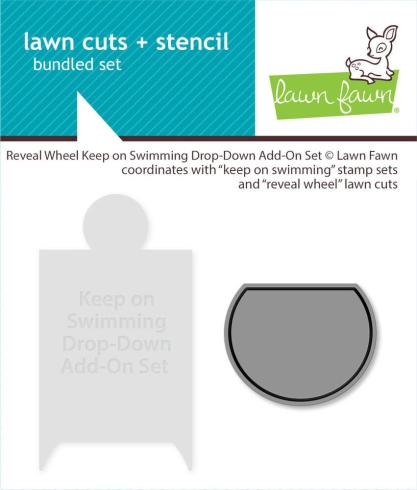 Lawn Fawn - Stanzschablone & Schablone "Reveal Wheel Keep on Swimming Drop-Down" Add-on Die & Stencil