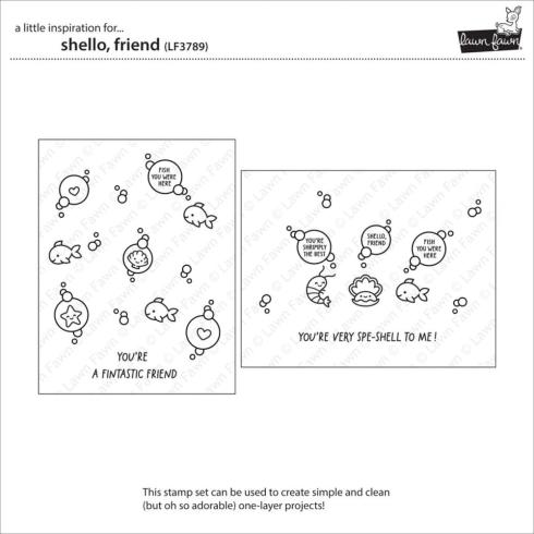 Lawn Fawn - Stempelset "Shello, Friend" Clear Stamp
