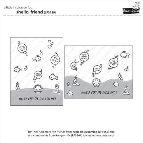 Lawn Fawn - Stempelset "Shello, Friend" Clear Stamp
