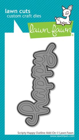 Lawn Fawn - Stanzschablone "Scripty Happy Outline" Add-on Die